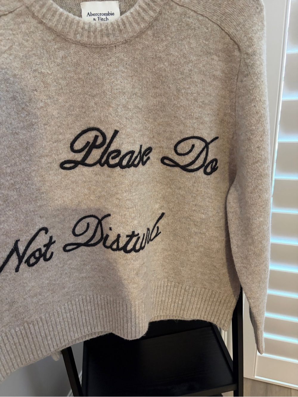 NWOT Abercrombie & Fitch Please Do Not Disturb Crewneck Sweater Size Medium - Picture 3 of 10